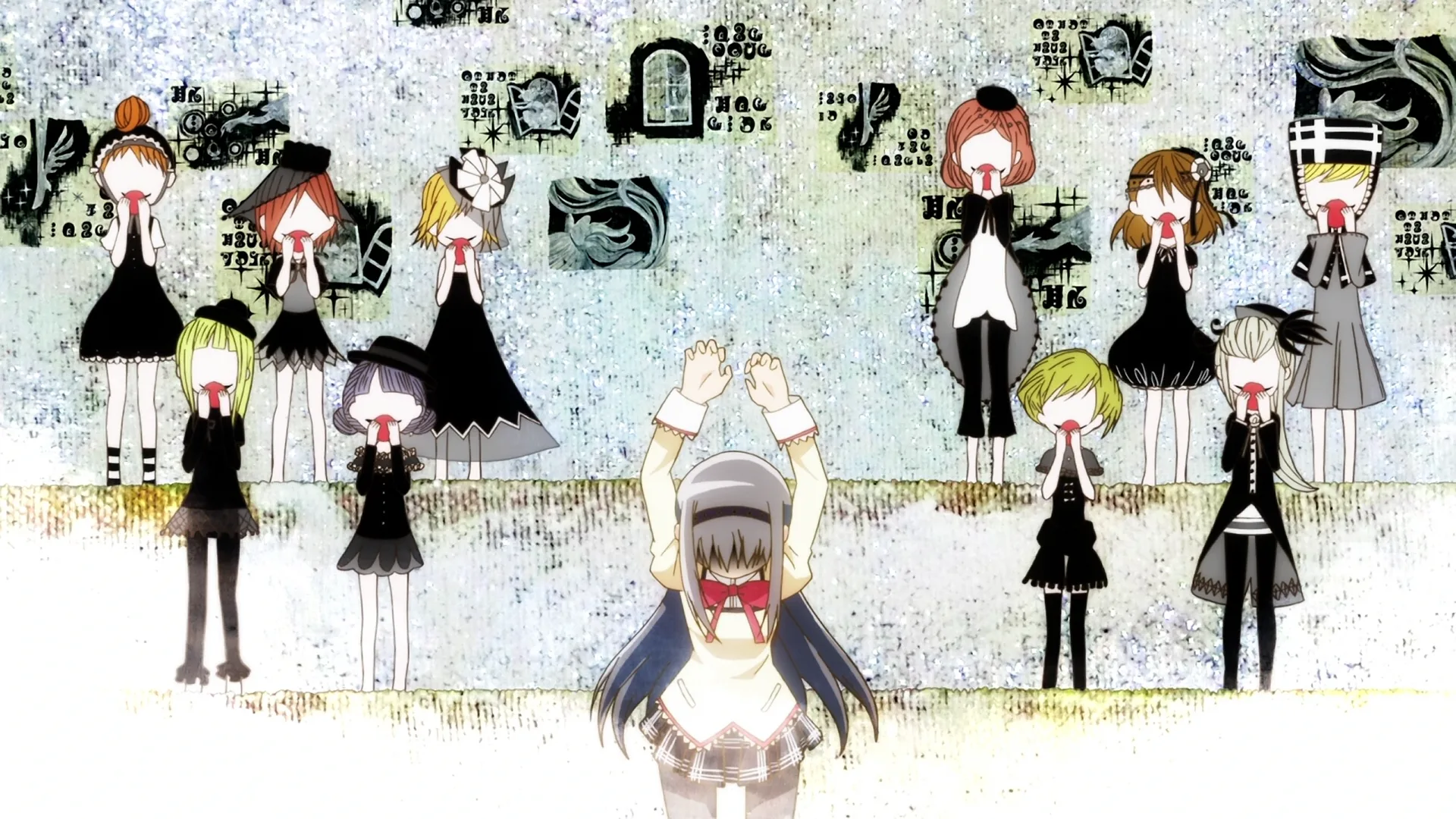 There are many runes in the background